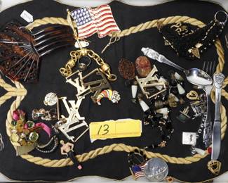 13 Estate costume jewelry & small group