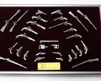 71 Miniature pewter gun collection
