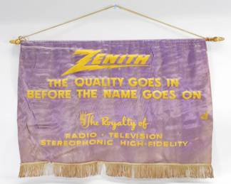 1007 Zenith Radio Textile Advertising Sign
