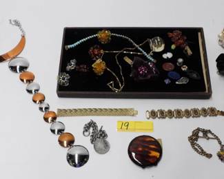 19 Trifari space-age & other costume jewelry