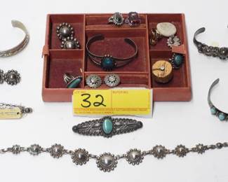 32 Native American sterling silver jewelry