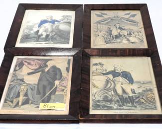 81 4pc. George Washington Currier & Ives prints