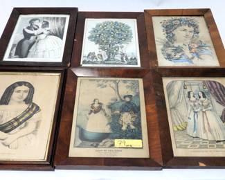79 6pc. Currier & Ives print grouping