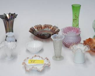 75 Estate carnival, ruffle, and hobnail glass