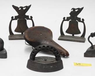 65 Brooks bicycle seat & metalware grouping