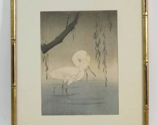 1001 Seitei Watanabe Egrets Woodblock Print