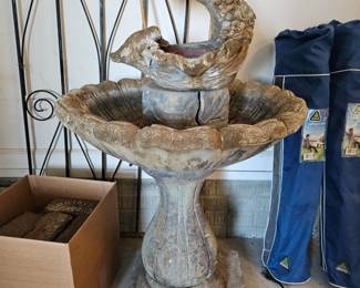 Cement birdbath/water feature