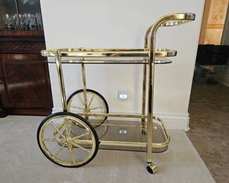 Hollywood Regency Serving Trolley Vintage Bar Cart