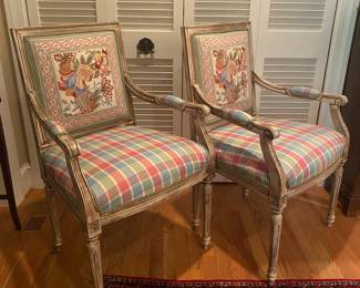 Needlepoint armchairs