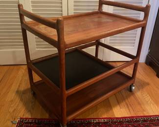Danish "Silkeborg" teak bar cart