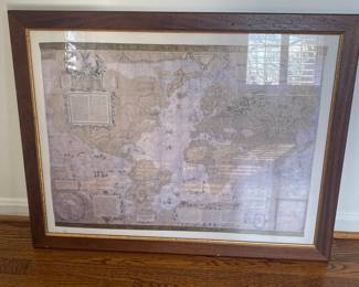 Framed world map