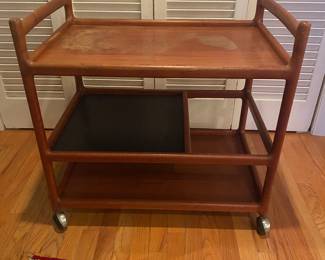 Danish "Silkeborg" teak bar cart