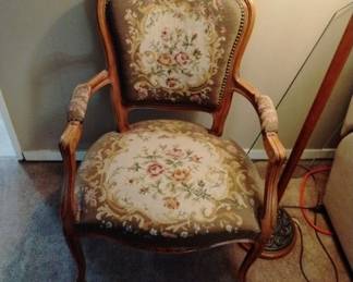 Antique tapestry arm chair 