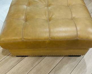 Tan Leather Ottoman