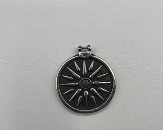 Vintage Sun Coin Pendant-925