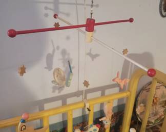 Antique wooden baby mobil