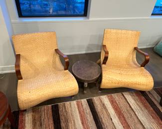 Woven leather armchair-designer-Anthony Citterio. Currently on 1st Dibs-$4,850 each. 