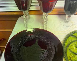 Ruby Glass Plates 