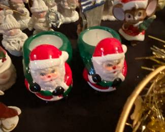 Santa Candle Holders