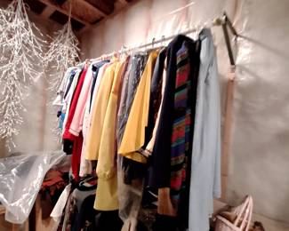 Tons and tons of clothing . These are in the basement .several closets full throughout the house and tons upstairs . Wow! Don't miss this sale 