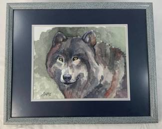 Wolf Lithograph by Suzan