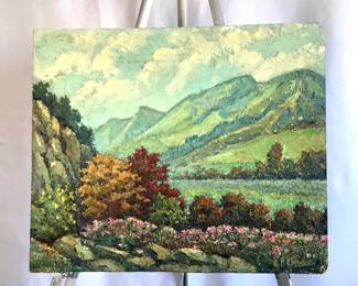Mountain Scenery Oil Painting by M.P. Chevallier