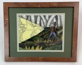 Girl with Flashlight Print