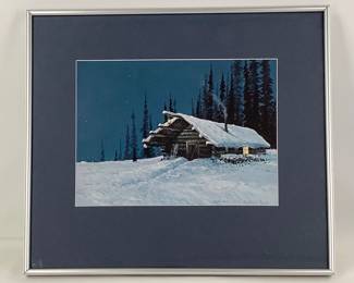 "Silent Night Eagle River Alaska" lithograph by Jon Van Zyle