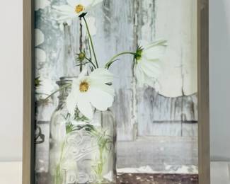 White Blossoms Wood Art by Lori Deiter