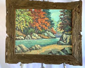 Fall Scenery Oil Painting by M.P. Chevallier