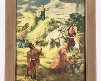 "Farmer and the Raincloud" Lithograph by Russell Cowles