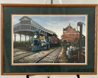 Train Station Lithograph by Jenny Smith