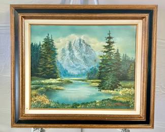 Snow Capped Mountains by C. Robbins Painting