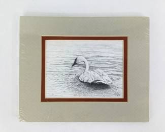Swan Lithograph by Lois Skibstad Huntzicker