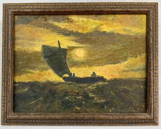 Sailboat Oil Painting by Jean Gordon