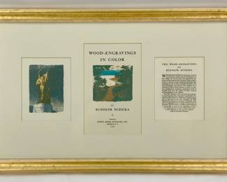 Framed Pages from "Wood-Engraving in Color" by Rudolph Ruzicka