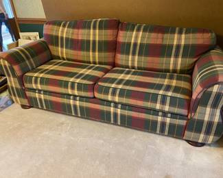Very Good Condition and Very Comfortable Sofa and Matching Love Seat.  Both available for Pre-Sell!  Sofa 87" L x 37" W x 30 T   Loveseat 67.5" L x 37' W x 34" T