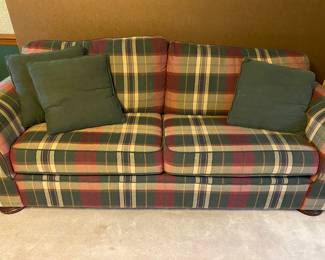Very Good Condition and Very Comfortable Sofa and Matching Love Seat.  Both available for Pre-Sell!  Sofa 87" L x 37" W x 30 T   Loveseat 67.5" L x 37' W x 34" T