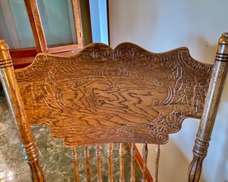 Very Nice Kitchen / Dinning Double Pedestal ClawfootTable with 8 Chairs 60" long without leaves x 30" Tall.  Leaves add 18" each -there are 2 makes it 8' total. Pressback Chairs are strong w no issues Two are captain.  Available for Presale!