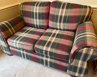 Very Good Condition and Very Comfortable Sofa and Matching Love Seat.  Both available for Pre-Sell!  Sofa 87" L x 37" W x 30 T   Loveseat 67.5" L x 37' W x 34" T