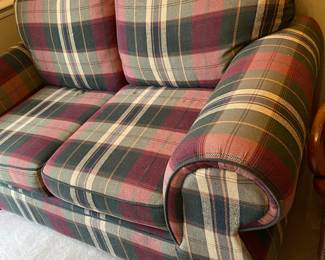Very Good Condition and Very Comfortable Sofa and Matching Love Seat.  Both available for Pre-Sell!  Sofa 87" L x 37" W x 30 T   Loveseat 67.5" L x 37' W x 34" T