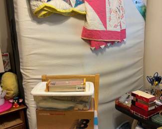 Queen sized mattress and box springs.