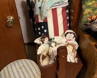 Very cute cradle with Americana quilted covering