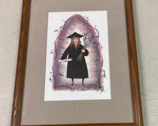 Framed P. Buckley Moss Print Our Graduate