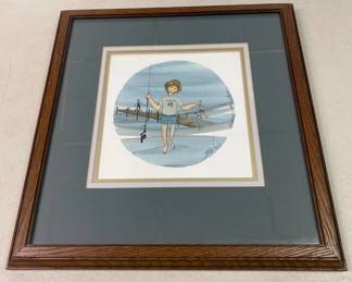 P. Buckley Moss Signed First Catch Framed Print