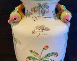 Vintage Hua Rong Tong Zhi Chinese Hand Painted Floral Vase