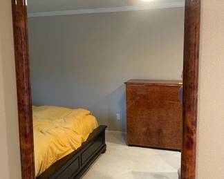 Burl Wood Veneer Mirror