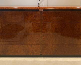 Burl Wood Veneer 8 Drawer Dresser