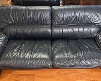 Black Leather Low Profile Couch
