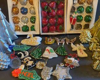 Vintage Beaded And Sequin Christmas Ornaments And More
